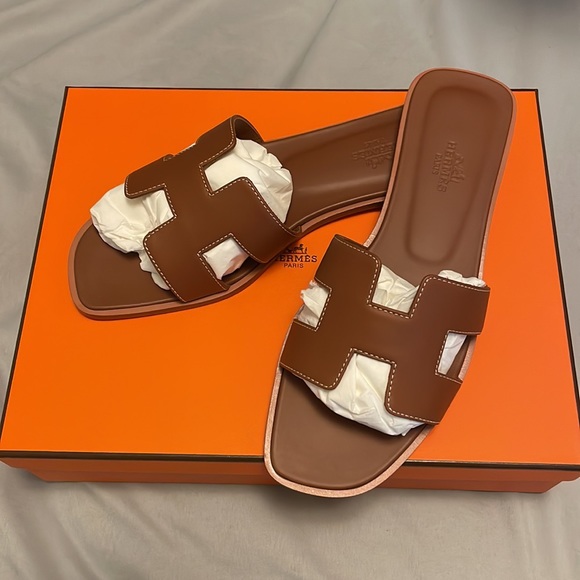 Hermes Shoes - Authentic Hermes Oran leather Sandals
